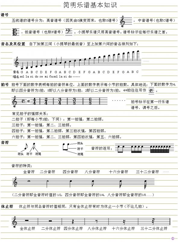 学习小提琴必学乐理知识